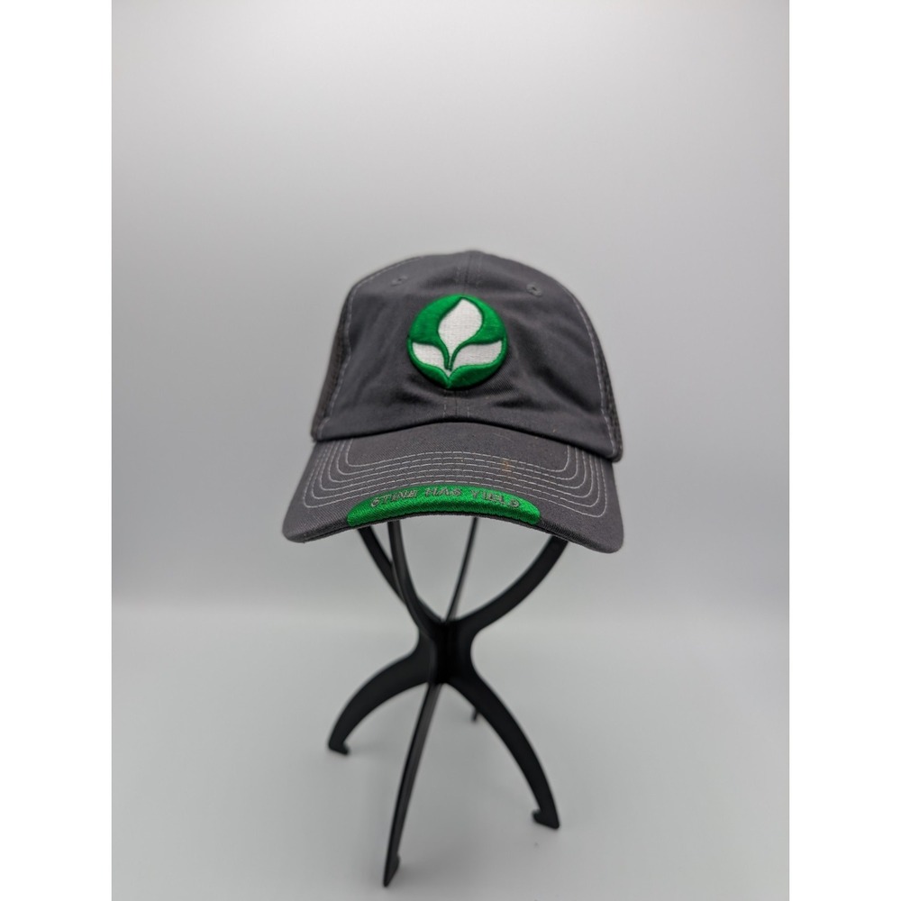 Stine Seeds Hat Mens Black Gray Farmer Cap Green Logo Jersey Mesh Modern Design